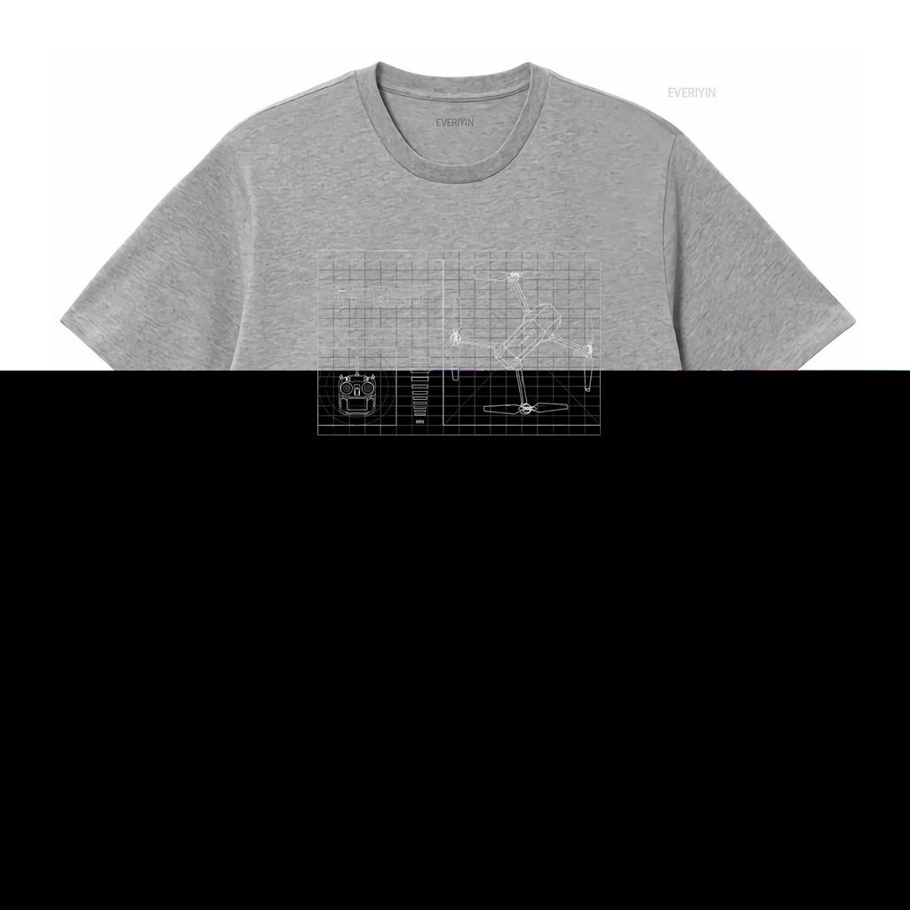 Drone Blueprint Design 100 Cotton T Shirt for Men and Women Vintage Washed Soft Streetwear Designer Clothes Stylish Slightly