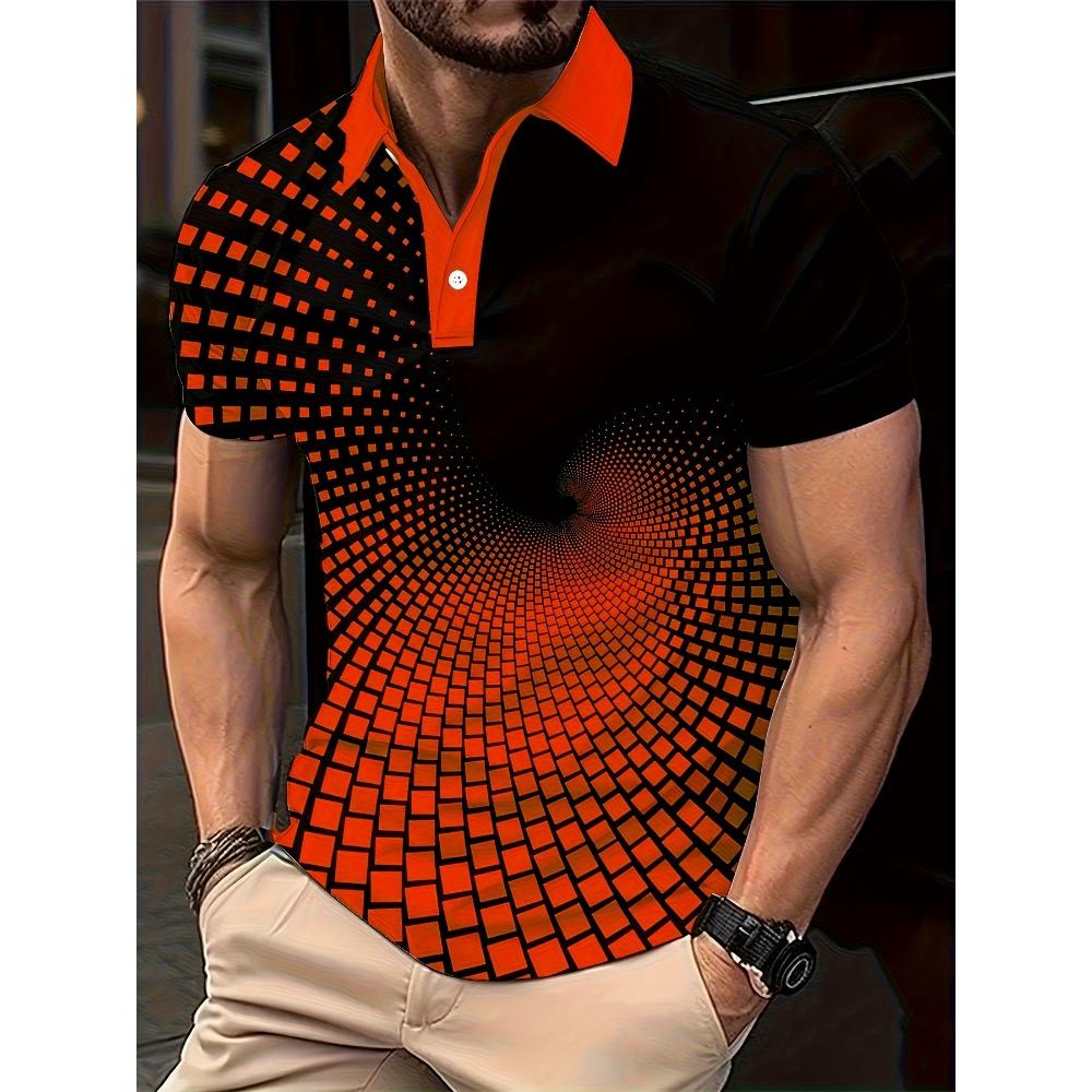 

Summer Men Clothes Short Sleeve Lapel Golf Polo Shirt Men Business Casual Tops 100% Polyester 3XL червоний