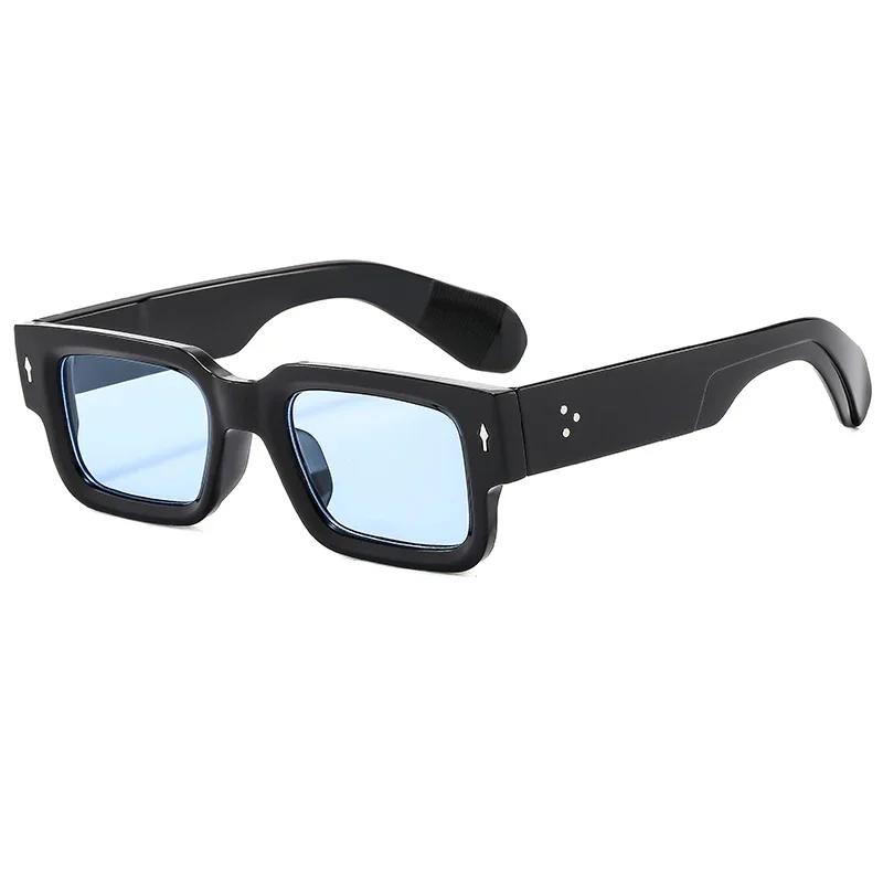 Classical High Square Rivet Sunglasses Men Women Punk Rectangle Design Retro UV400 Sun Glasses Fashion Eyewear