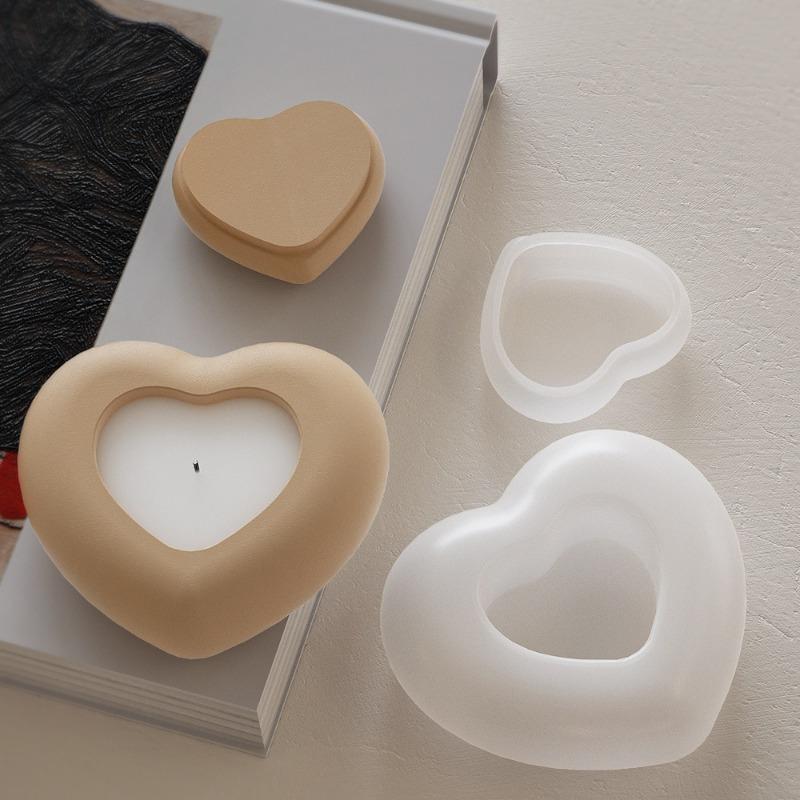 DIY Crystal Dropping Resin Gypsum Love Storage Can Aromatherapy Candle Cup Candle Stand Silicone Mold