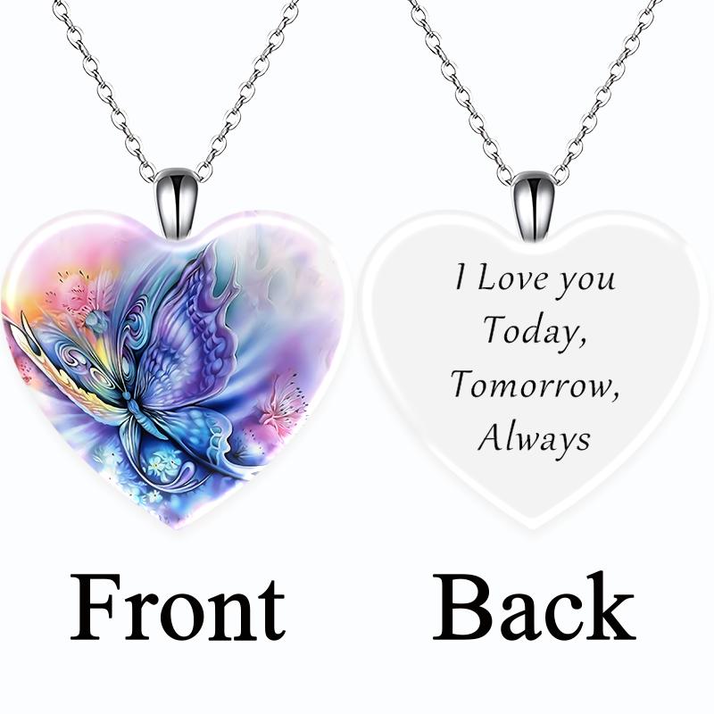 

Модные украшения Любовь Кристалл Кулон Ожерелье Мечта Бабочка Английский