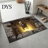 Alfombra de Ilusión 3D Alfombra de Halloween, Patrón de Calavera Óptica con Profundidad Realista, Decoración de Entrada de Horror Calabaza Espeluznante Felpudo Antideslizante para la Entrada
