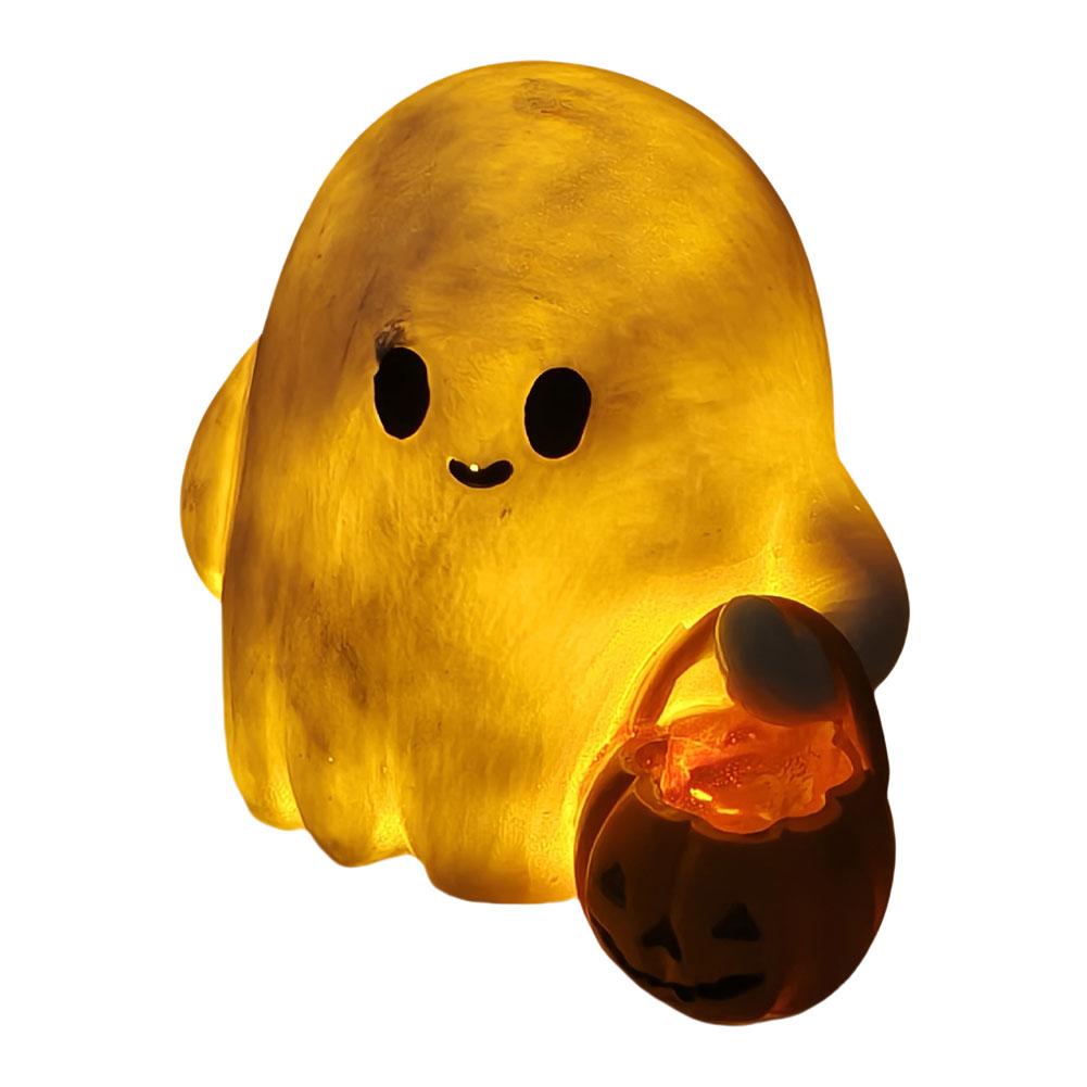 Halloween Ghost Figurine with Pumpkin Cute Ghost Figurine Halloween Ghost Statue for Halloween Decorations Home Decor