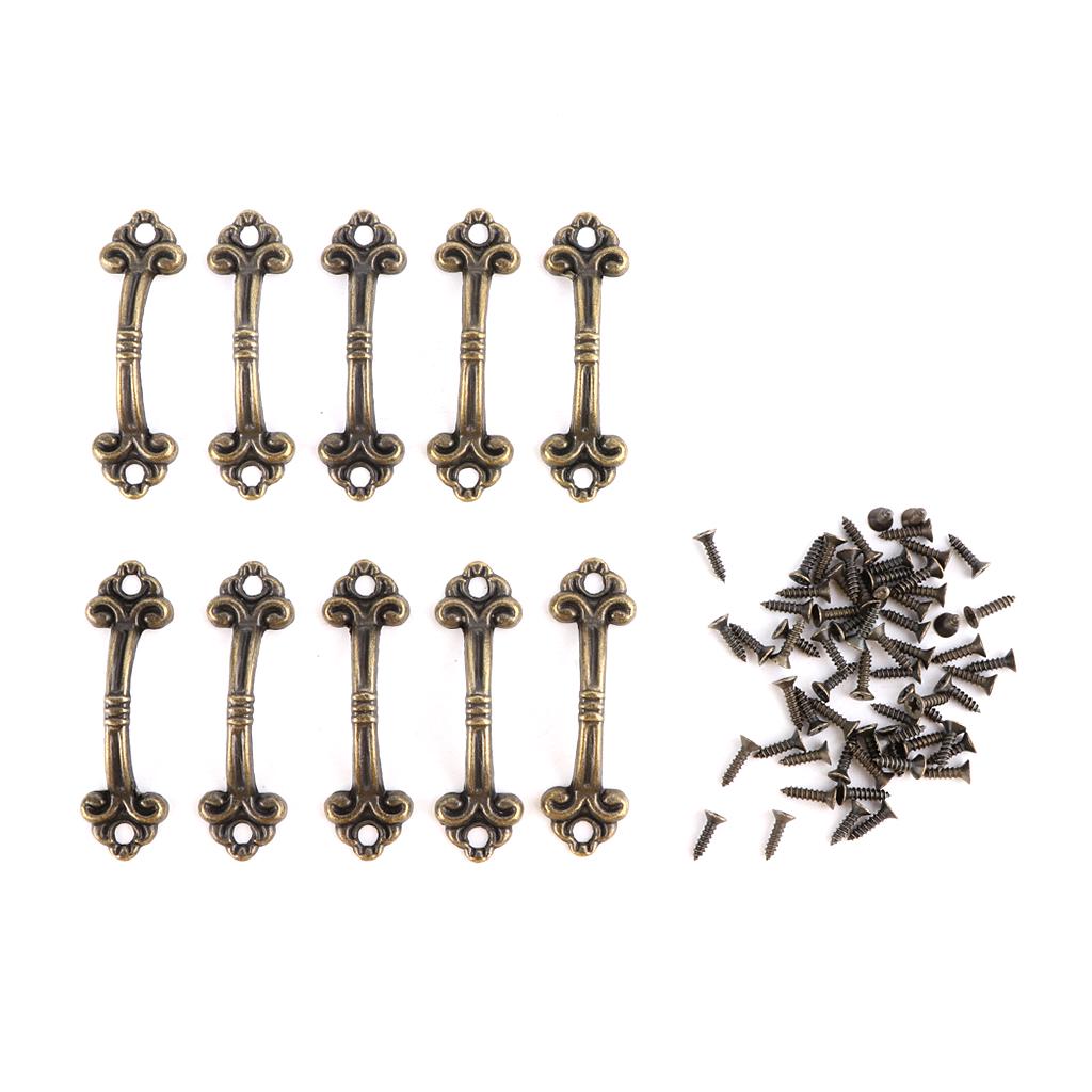 10 Pieces Zinc Alloy Dresser Drawer Pulls Cupboard Handle Vintage Furniture Decor Handle Bedside Cabinet Pulls Durable