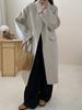 Doll collar high-end medium and long simple single-breasted double-sided wool coat, thickened large cuffs cashmere jacket