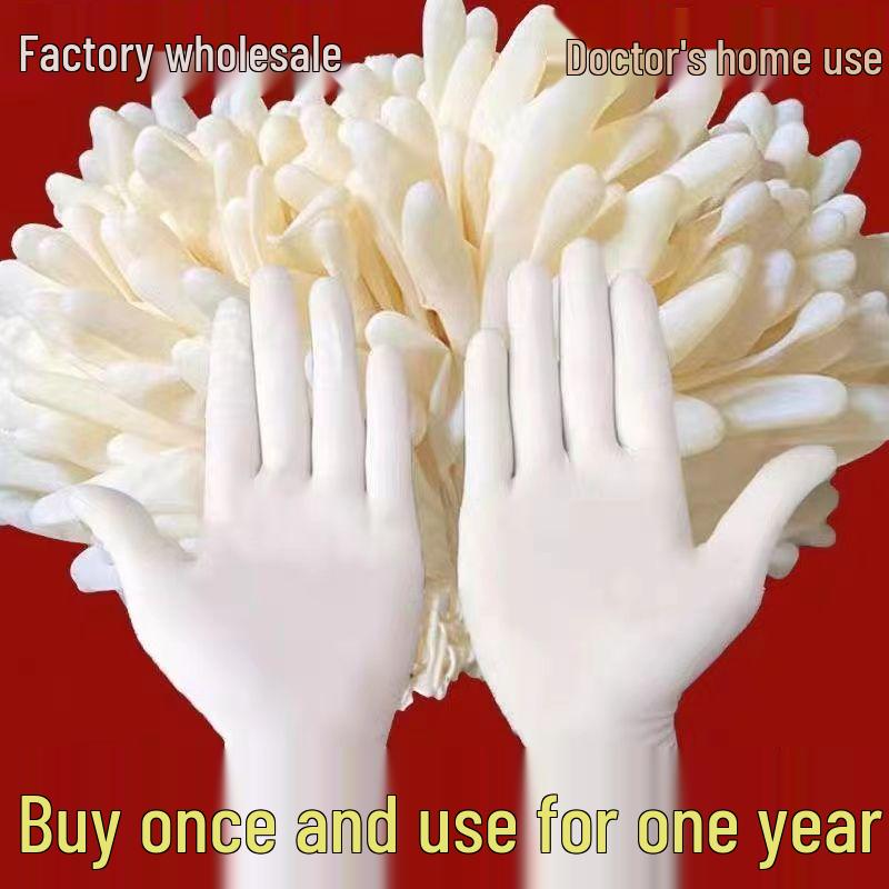 

Food Grade Disposable Nitrile Latex Gloves - Waterproof, Thickened, and Special for Labor Protection Small S - White Thickened: 100 pcs (50+50)