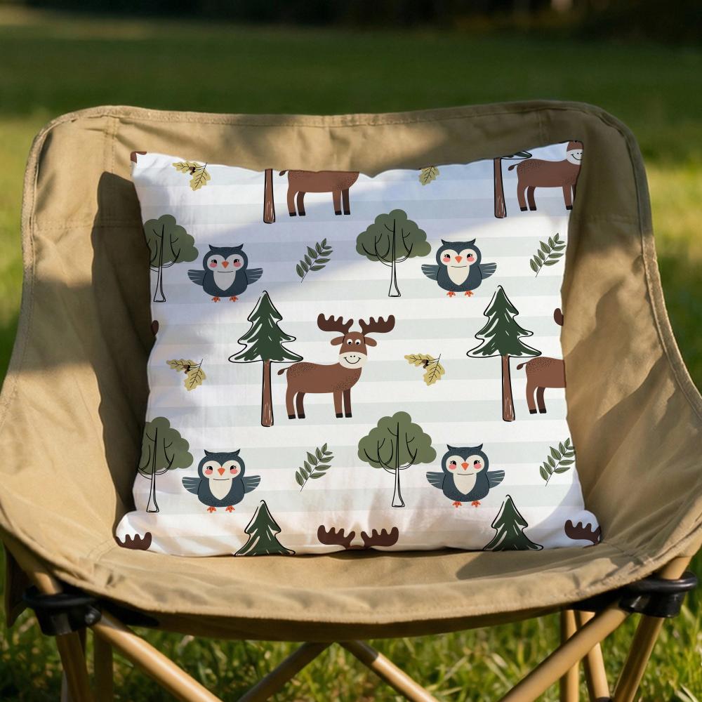 Forest Animals Printed Cushion Cover Soft Reversible  Durable Pillow Cover  MultiScene Use for Home  Car Daily Comfort