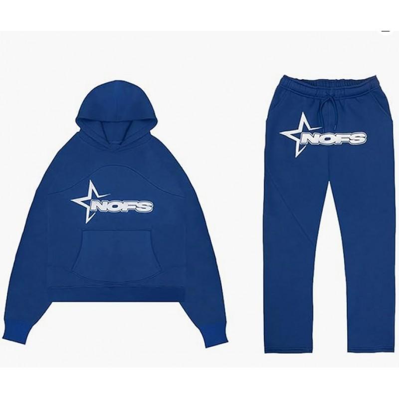 Hip Hop Streetwear Hoodie Pants Set Men Women - Embroidered Letter Print Loose Fit Long Sleeve Unisex Tracksuit