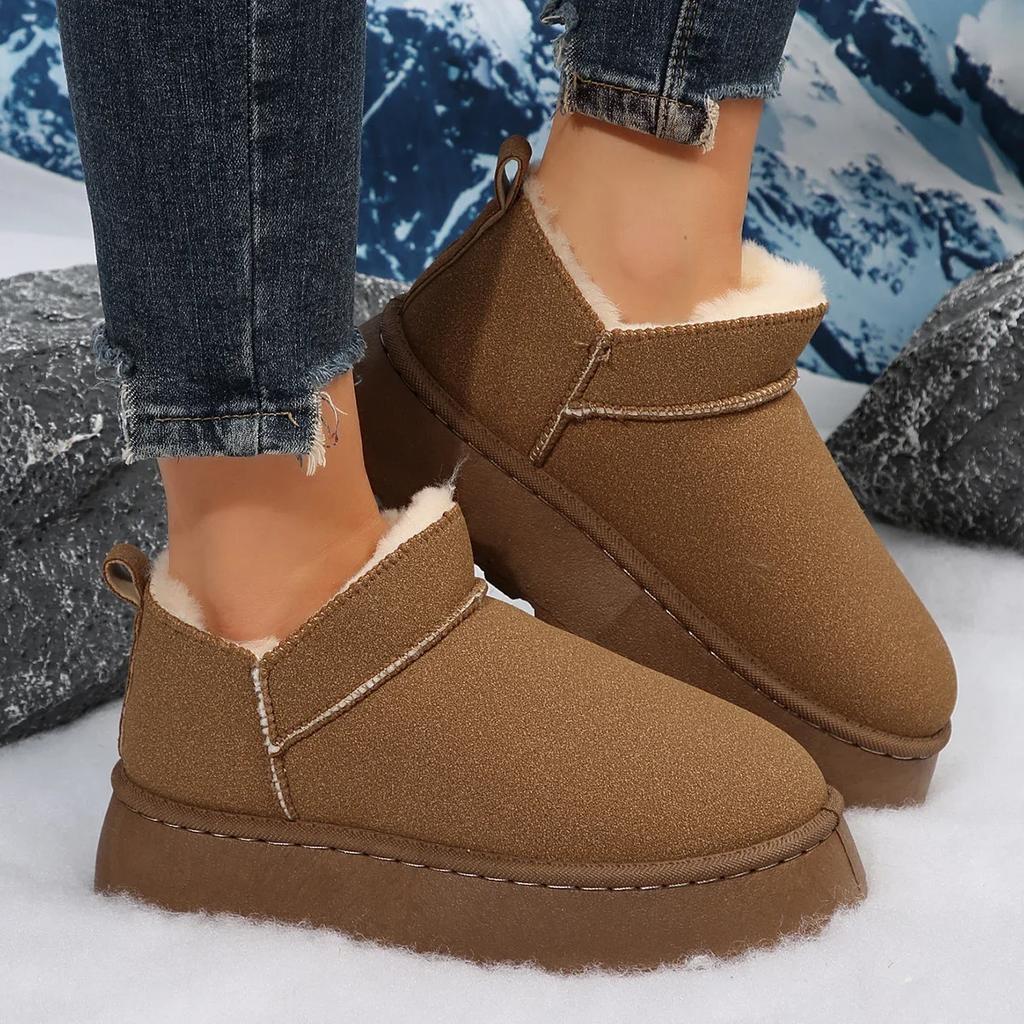 Damen Winter Warme Schneestiefel Wasserdicht Rutschfest Baumwollschuhe Damen Gefütterte Verdickte Plateau Stiefeletten Botas Mujer