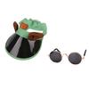Pet Baseball Cap with Ear Holes Adjustable Cat Sun Protection Hat with Collar/Glasses Accessories for Smalls Cats Dogs