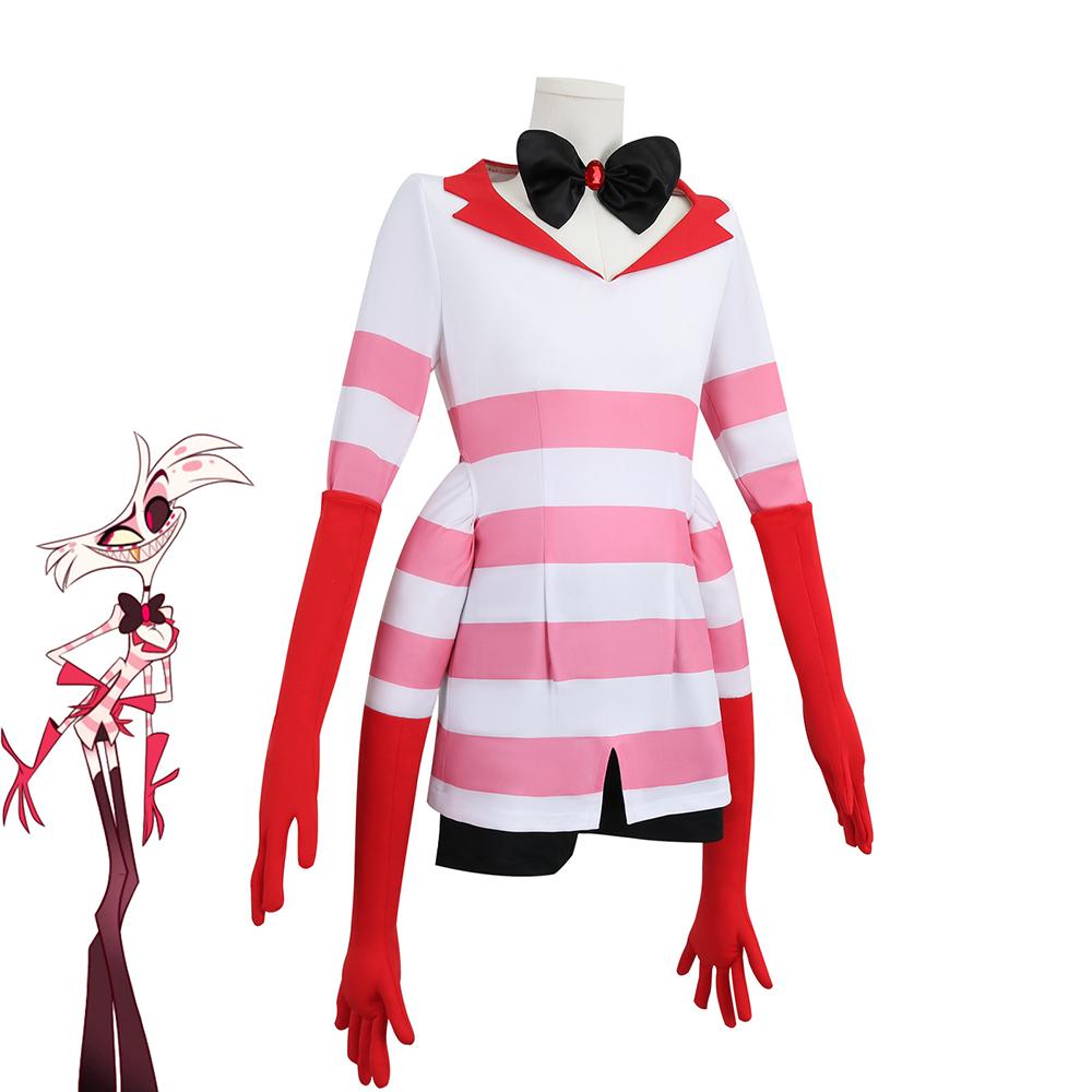 Anime Hazbin Hotel Angel Dust Cosplay Kostým Ponožky Oblek Čtyřruké Démoní Uniforma Halloweenská Párty Con Outfit