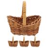 Abaodam Mini Baskets, Set of 2, Rattan Woven Baskets with Handles, Approx. 2.2 X 3 X 2.2 Inches, Small Handheld Flower Baskets, Dollhouse Storage,