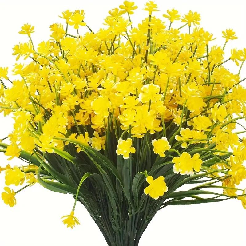 12 Bundles Artificial Flowers,Outdoor UV Resistant Fake Flowers,Premium Oxidation Resistance Artificial Flower