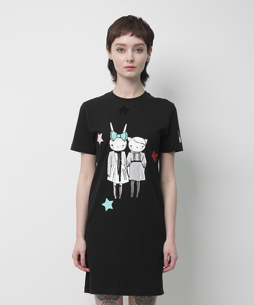 Pipilapin Women'S Slim Fit T-Shirt Dress / Fs2Wop34W4 Black