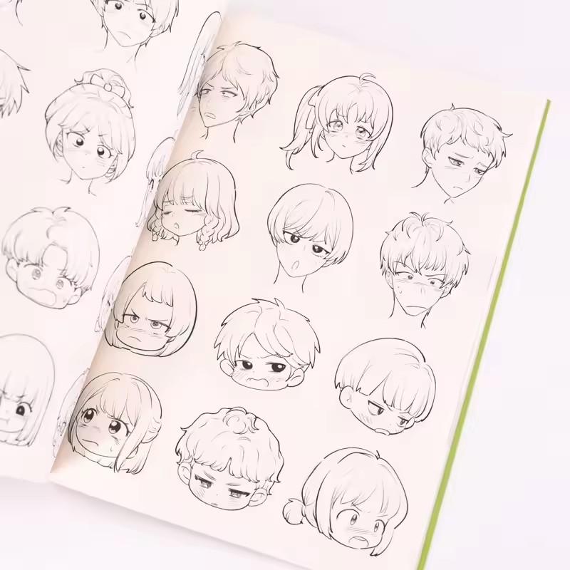 2000 Cases of Anime Characters Facial Expressions Painting Drawing Art Book Teaching of Human Body Structure Painting Book