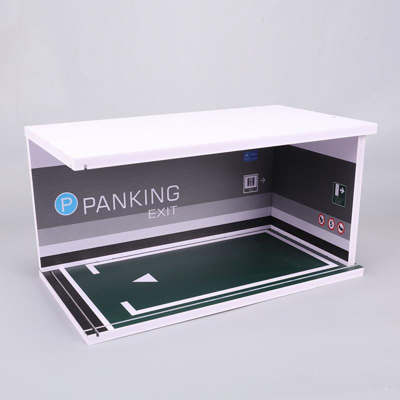 1:18 Automodelle Parkplatz Massiv Parkhausmodell Mit Lichtern Und Acryl-Staubschutz gray
