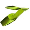 Fashion Elegant Green Satin Designer Slippers Women 2025 Summer Fashion Low Heel Square Toe Mules Loafers Luxury Comfort Slide Sandals