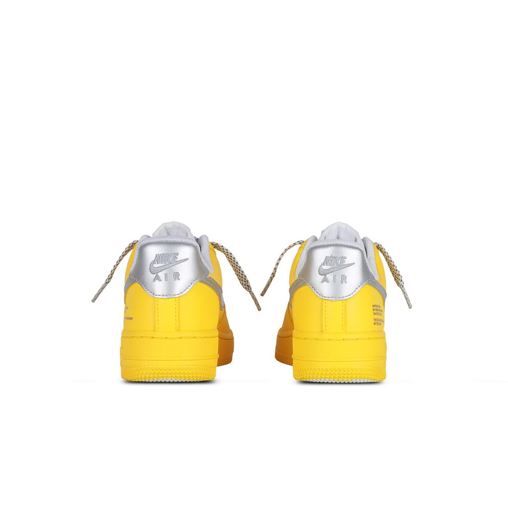 Nike Air Force 1 Gardenia Amortiguación Cobertura Resistente a la Abrasión Caña Baja Zapatillas de Skate Unisex Amarillo Plateado CW2288-111(Equipo1877-)