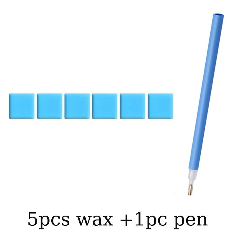 

2*2cm Blue Cross Stitch Dotting Glues Accessories Diamond Painting Embroidery Glue Clay Wax Mud With Pen DIY Embroidery Tool Kit