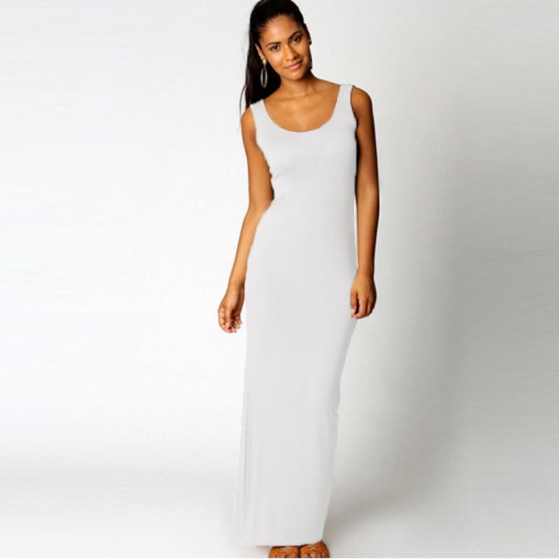 Einfarbig sexy Nachtclub Schrittweste langes Kleid Modekleid Sommerkleidung dünner schmaler Hüftrock