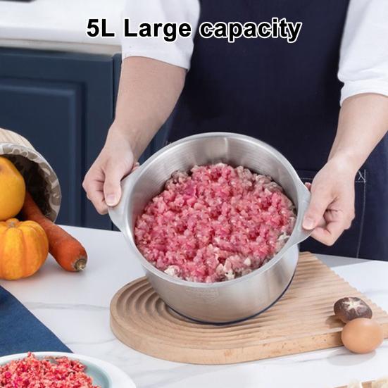 5L Electric Meat Grinder Meat Mincer with Sharp Blades 5 Speeds Low Noise Vegetable Meat Chopper Multifunctional Food Processor
