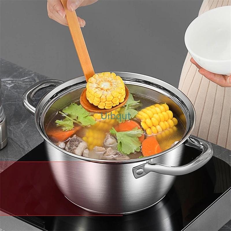 20-24CM thick soup pot 304 stainless steel steamer Congee Noodle Soup Pot Small boiling pot For gas induction cookers hotpot