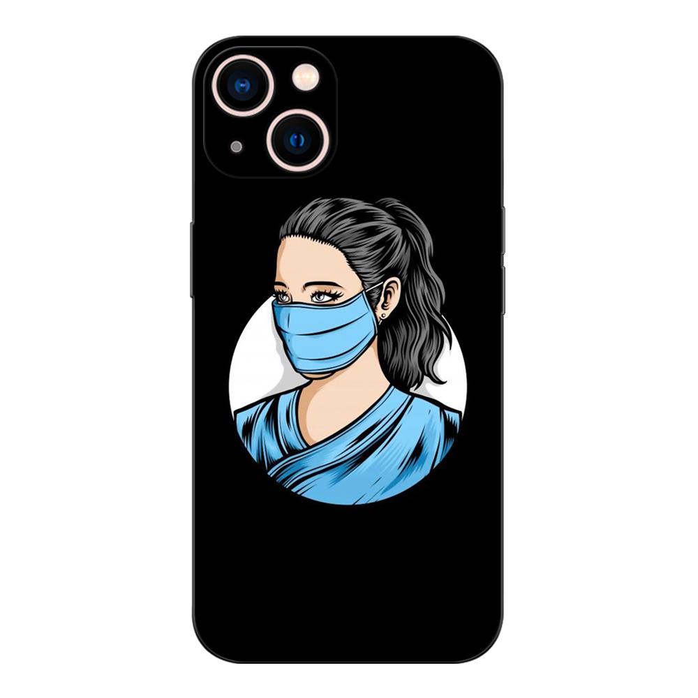 Schwarze TPU-Hülle für Samsung Galaxy A50 50S A30S A10 A01 A11 A21S A31 A41 A51 A71 Hülle Krankenpflege Kunst Zeichnung