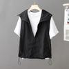 Women's Summer Solid Color Simple Sleeveless Sun Protection Vest Outdoor LooseThin Hooded Sports Jacket