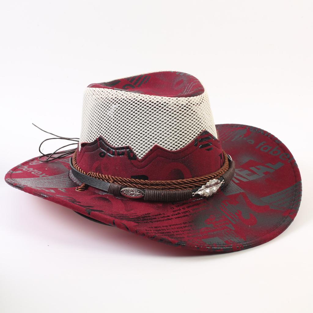 Popular European and American Classic PU Western Cowboy Men and Women Fashion Outdoor Breathable Western Cowboy Hat