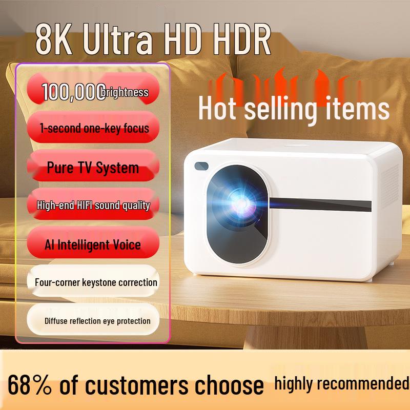 

Chigo ZHIGAO Ultra HD Smart Home Portable Projector with Screen Mirroring for Bedroom and Hotel Use