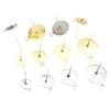 100 pcs Stainless Steel Flat Tray Earring Posts with Loop for DIY Jewelry