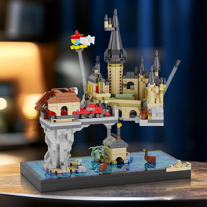 

Creative Science Fiction Movie Magic Castle Model Building Blocks Miniature Hogwarts Castle Magic School Brick Toy Kids Gift no box