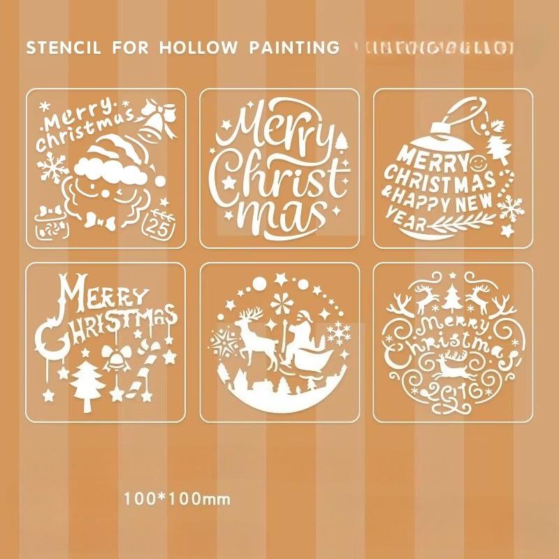 Christmas Stencils For Crafts Reusable Christmas Tree Stencil Hollow Drawing Stencils Educational Holiday Stencils Christmas