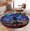 Jujutsu Kaisen Pattern Round Rug, Indoor/Outdoor Mat, for Picnic, Gameroom, Bedroom, Office, Living Room, Home Decor Carpet, Birthday Gift