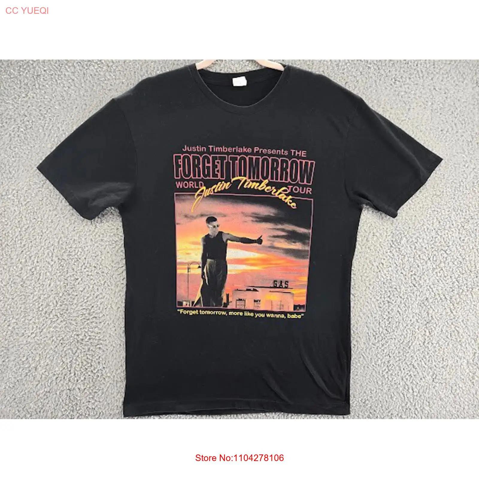 

Justin Timberlake T Shirt Mens Large Forget Tomorrow World Tour Black Concert vintage Washed Stretched homme Unisex Versatile 5XL різнокольоровий