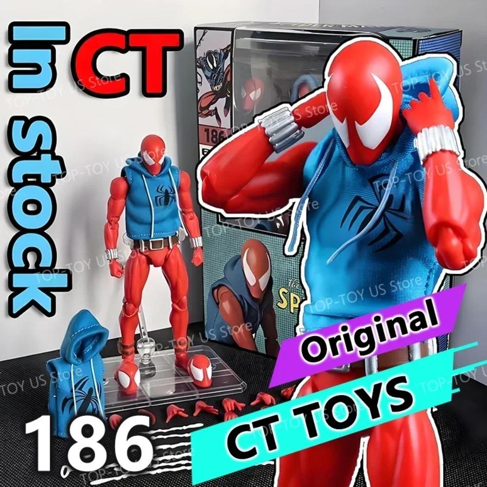 In Stock Ct Toys Scarlet Spider Spiderman Mafex 186 The Amazing Spider-Man Comic Version Anime Action Figure Custom Gifts Toy