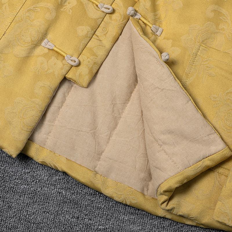 Xinjiang Long-staple Pure Cotton Jacket with Frog Buttons - Retro Chinese Style for Middle-aged Women