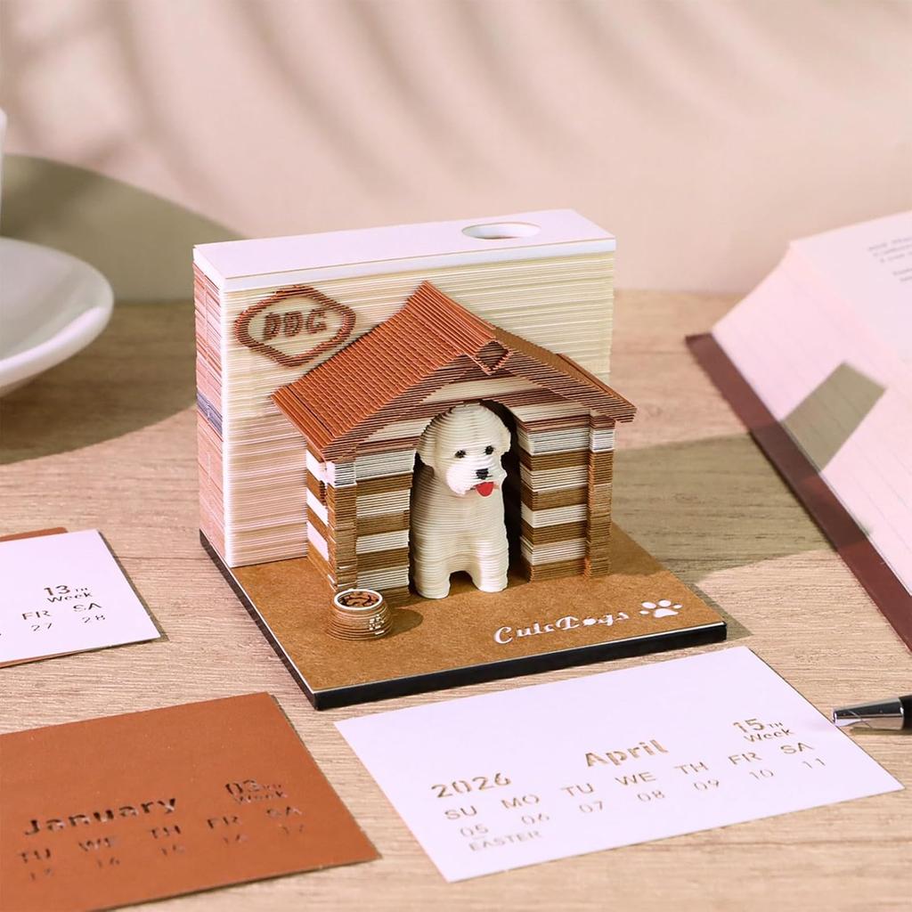 3D Calendar 2026, Time Piece Calendar 2026, Tear-Away 3D Paper Art Notepad With LED Lights, Creative DIY Paper Carving Memo Pad, Perfect for Home or