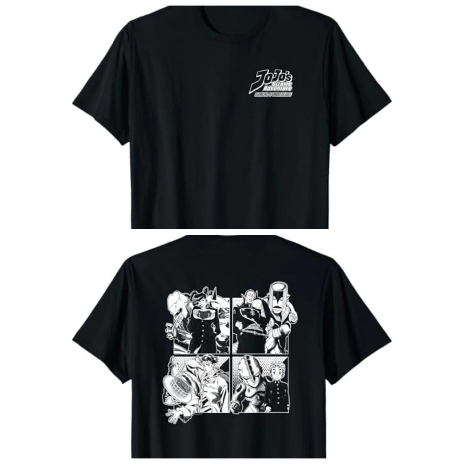 

2026 New Fashion Oversized High Quality JoJo s Bizarre Adventure Black Short-Sleeve Short-sleeved Comfortable Summer Men Tshirt S чёрный