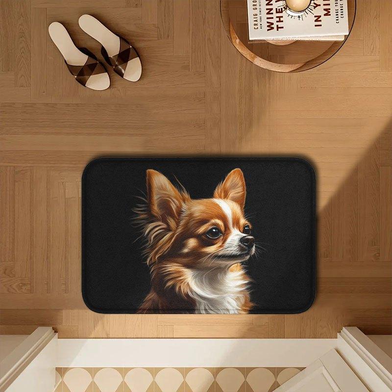 Tappetino da Pavimento con Stampa di Cane Chihuahua Carino, Tappeto d'Ingresso Antiscivolo a Tema Animali Domestici, Lavabile per Interni ed Esterni, Decorazione, Regalo
