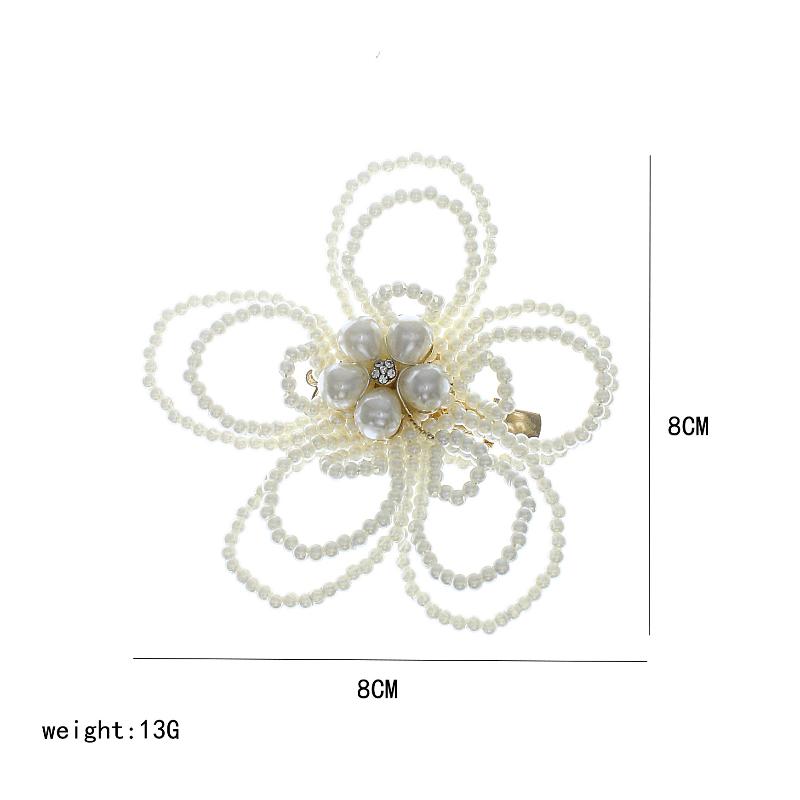 1pc Large Flower Pearl Hair Clip Women's Side Hair Accessory Elegant Hairpin Korean Style Hair Accessories