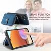 For Samsung Galaxy S25 Kickstand Case Tri-fold Card Bag PU Leather Coated TPU Cover Magnetic Case