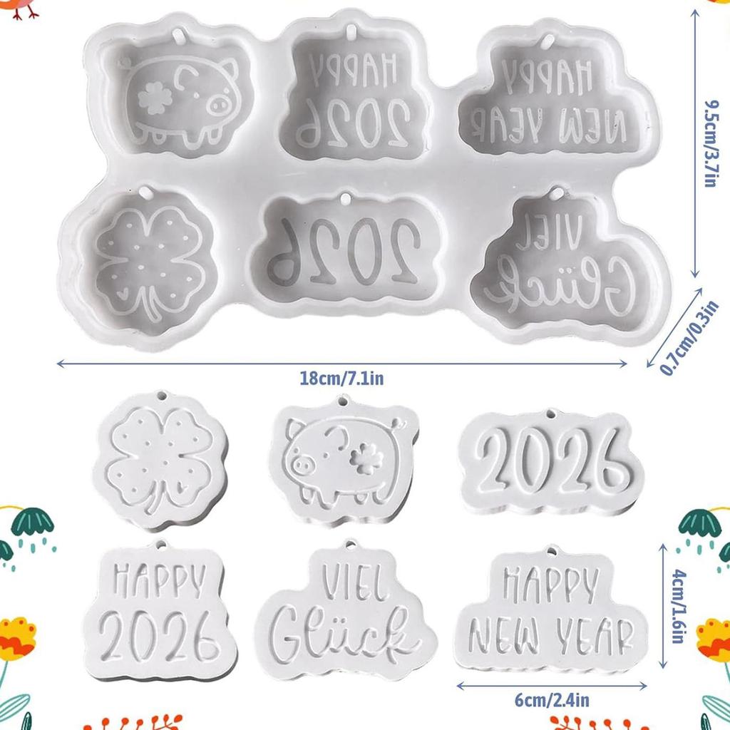 Silicone Mold Pig Resin Casting Molds DIY Gypsum Mold Easy Release Reusable Pendant Christmas Gifts New Year Lucky Pig Pendant