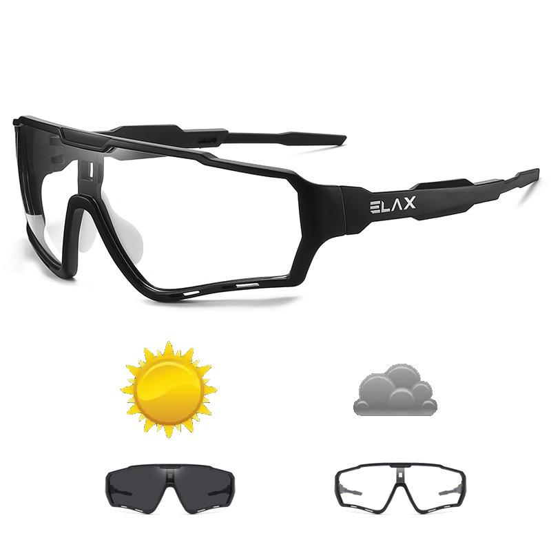 ELAX New Cycling Glasses Color-changing windproof outdoor sports glasses Single Bicycle Goggles