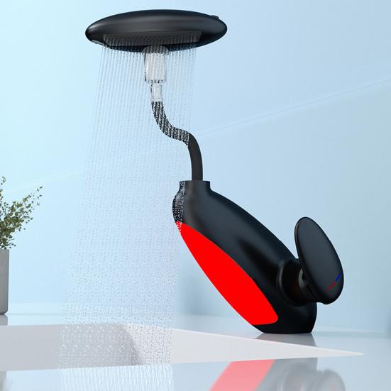 LED Faucet Pull-down Bathroom Sink Faucet 360 Degree Rotating Nozzle Adjustable Single Handle Countertop Basin Tap