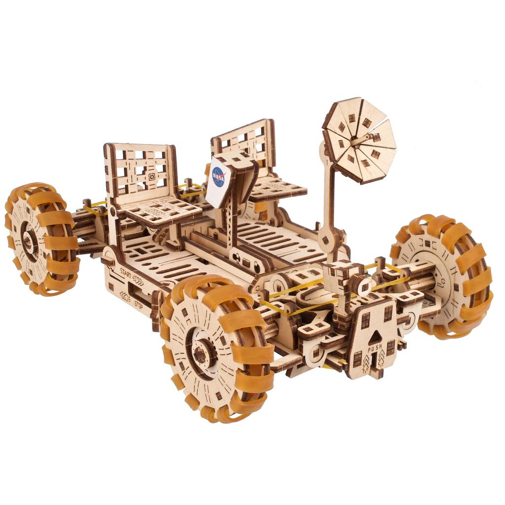 Ugears NASA Lunar Rover 70236 Wooden No Glue or Tools 3D Assembly Instructions Included Puzzle, Required, Puzzle,