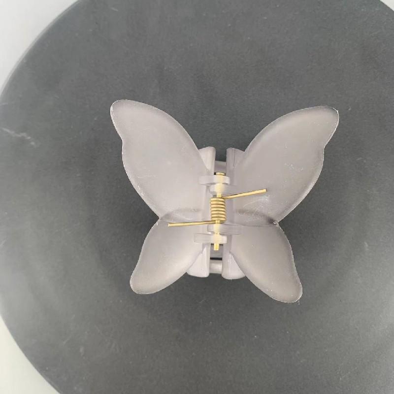 Pinza per Capelli a Forma di Farfalla Trasparente Satinata per Donna - Accessorio per Capelli di Nicchia Trendy
