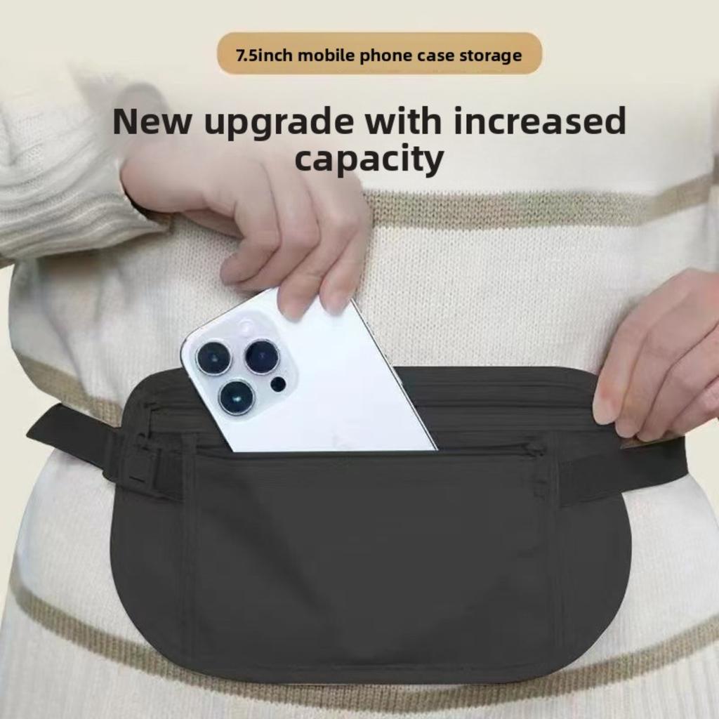 Ultraschlanke Diebstahlsichere Lauf-Hüfttasche - Versteckter Handy- & Passhalter mit Reißverschluss, Verstellbarer Gurt - Leichte Fitness-Gürteltasche