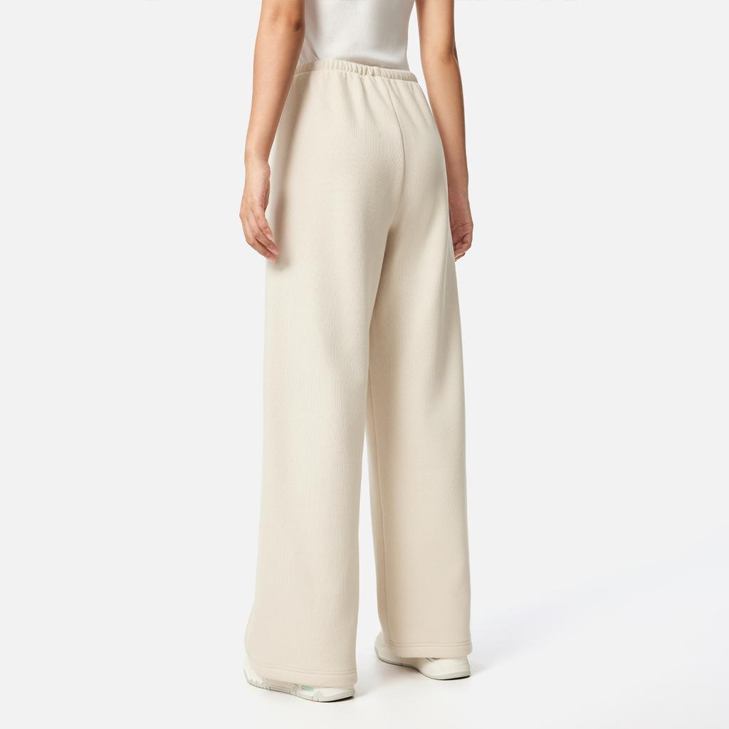 Li Ning Sports Lifestyle Series Fleece Thick Letter Logo Mid Waist Loose Drawstring Knit Sweatpants Women Bottoms AKLVB48-5