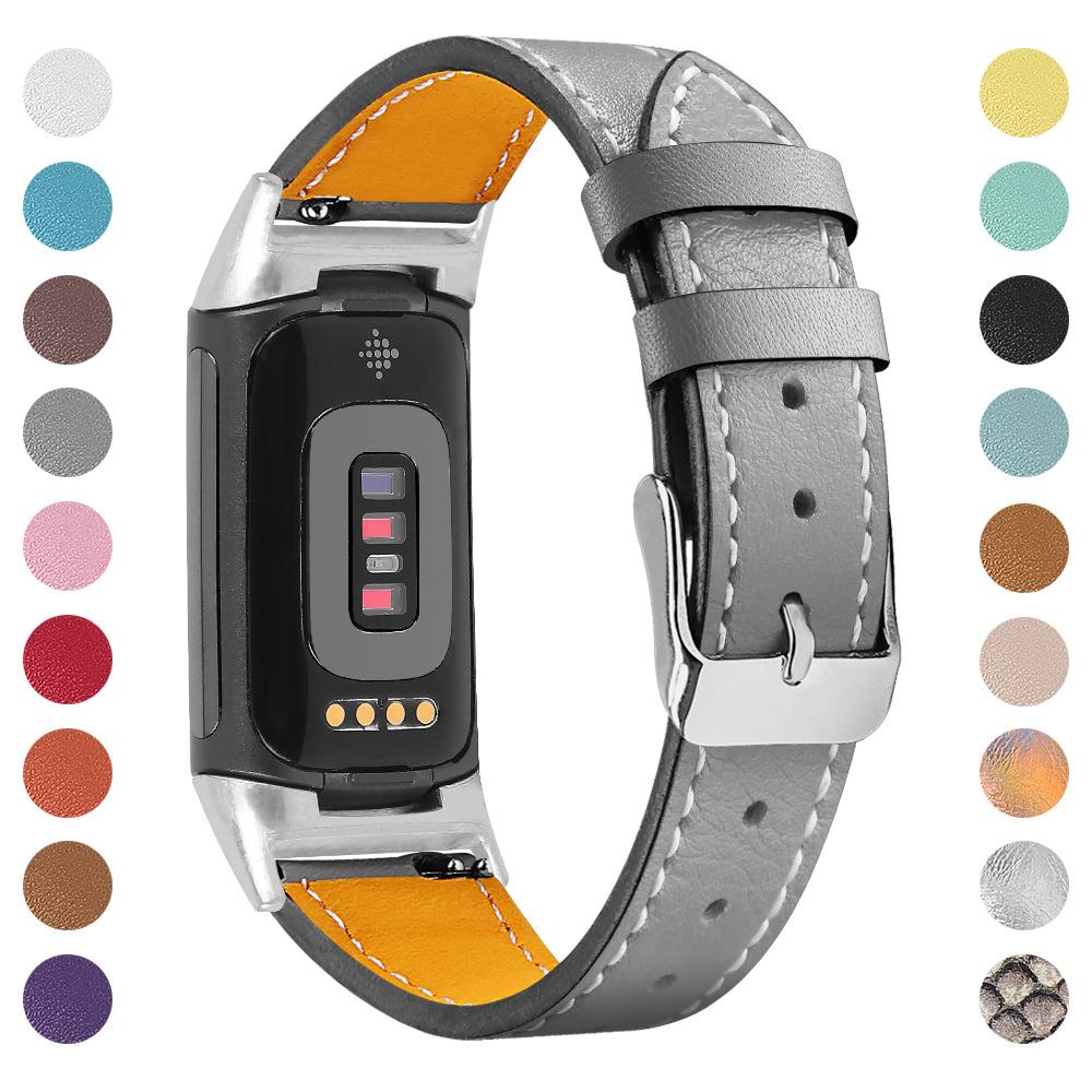 Replacement Genuine Leather Watch Strap For Fitbit Charge 3/4, Unisex